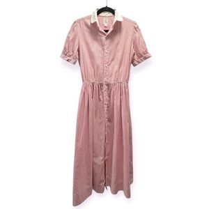 Vintage J.G. Hook 100% Cotton Red & White Striped Button Down Swing Dress- Sz 10